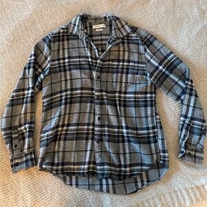 Urban Outfitters Gray and Black Plaid Button-Down Shirt